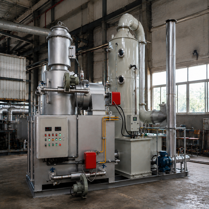 medical waste incinerator project with wet scrubber for hospital waste treatment