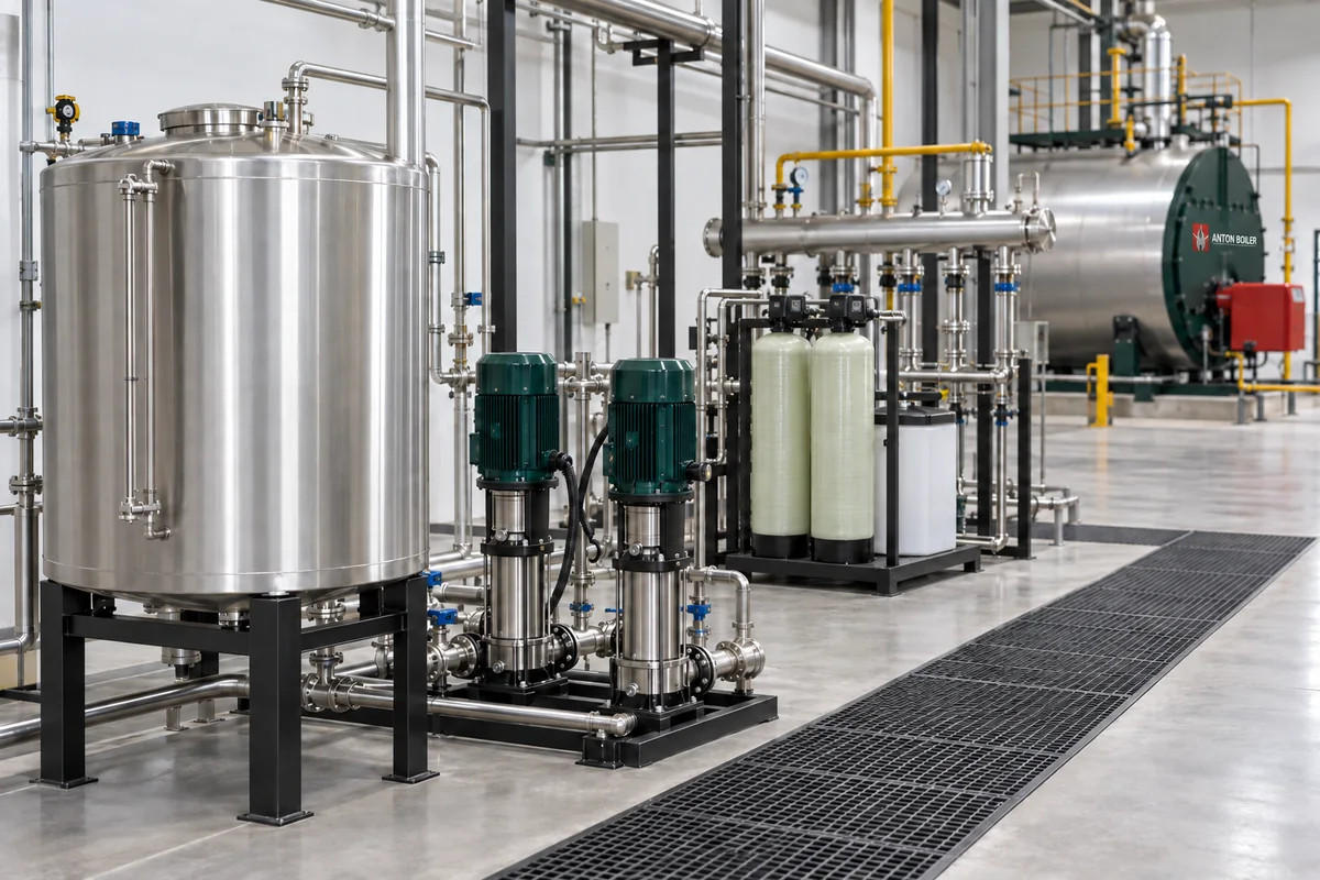 industrial boiler room auxiliary equipment and maintenance access