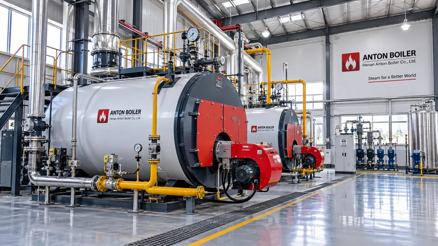 industrial boiler system serving variable factory steam demand