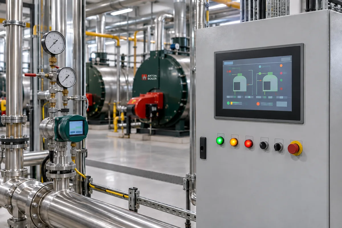 multiple boiler sequencing control panel and monitoring system