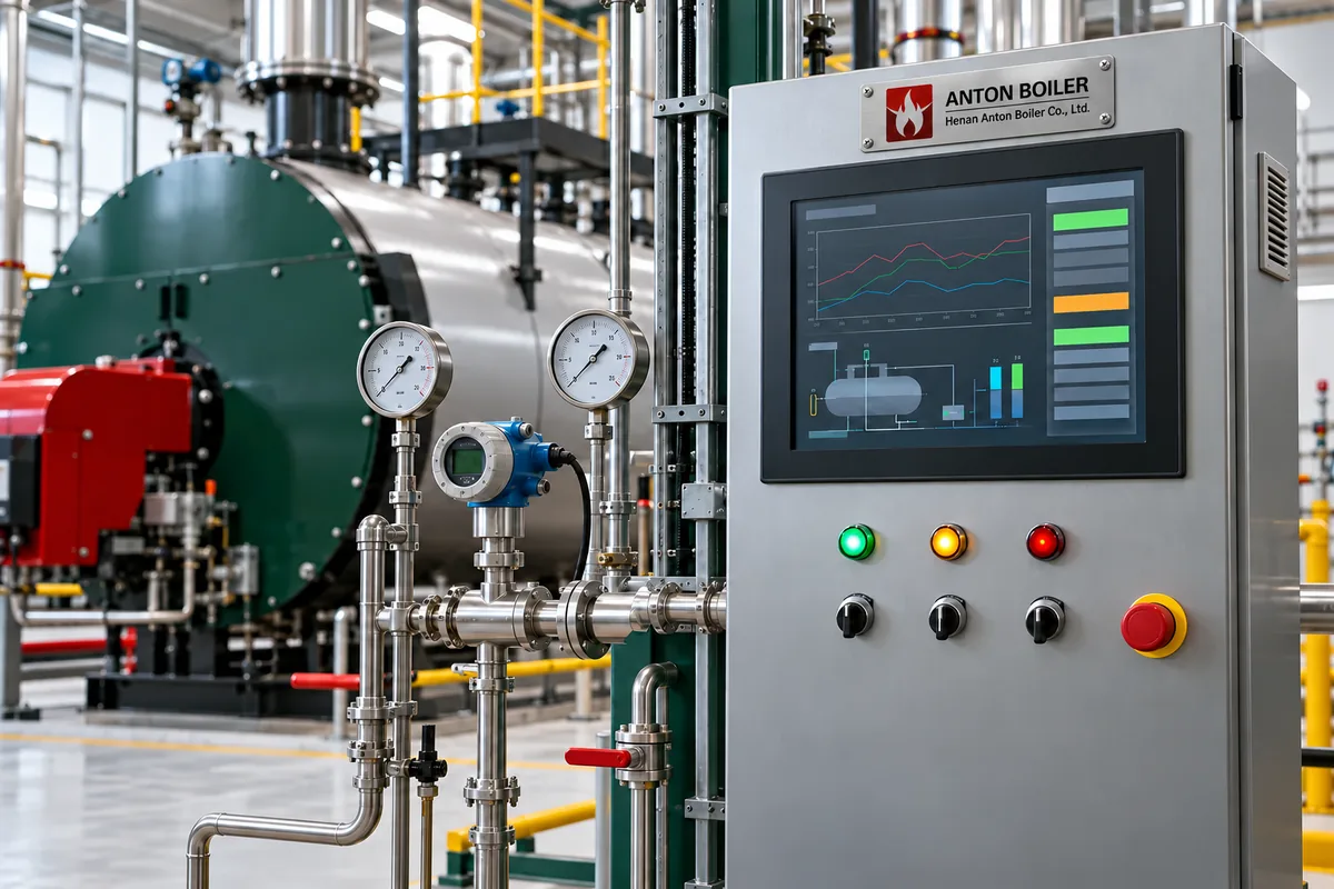 industrial boiler modulation control panel and HMI